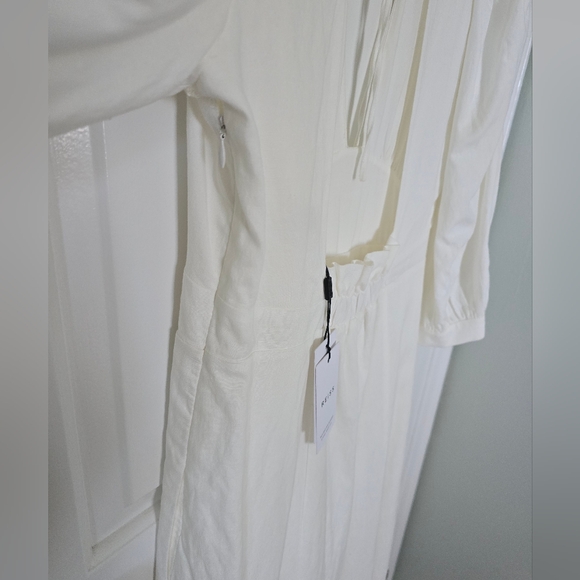 Christie Puff Sleeve Plunge Midi Dress Size 10 - Picture 12 of 14